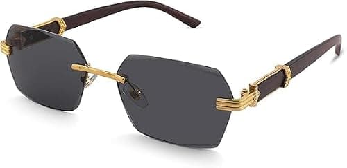 BIGTHREE Retro Rimless Sunglasses, Men's Rimless Sunglassess, Rectangle Sunglasses, Durable and Stylish, Suitable for Men and Women's Outdoor Sunglasses, Clothing Matching, Cycling, etc. on Amazon.ae - Price Tracker