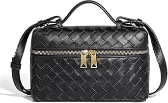 Trendy Woven Crossbody Purse Square Box Bags Women Shoulder Bag Cute Satchels Mini PU Leather Top-Handle Tote Handbag على Amazon.ae - متتبع الأسعار