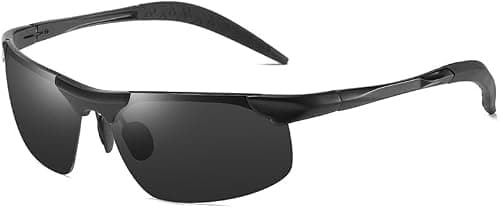 HALAMODO Men's Polarized Sunglasses - Metal Semi-Rimless Driving Glasses Sport Wrap Frame for Cycling/Running on Amazon.ae - Price Tracker
