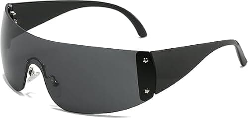 BIGTHREE Rimless Y2K Sunglasses, Y2K Sunglasses, Wraparound Sunglassess, Cool and Fashionable, Versatile, Effective UV Protection, Suitable for Men and Women, Outdoor Hiking, Cycling, Fishing, etc. on Amazon.ae - Price Tracker