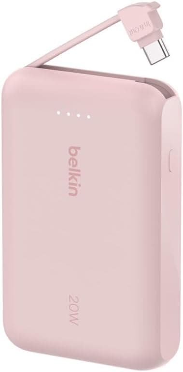 Belkin BoostCharge 10000mAh Power Bank with Integrated USB-C Cable - Pink on Amazon.ae - Price Tracker