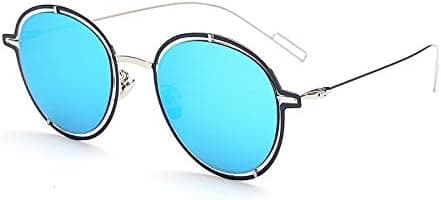 Turn Empty Cuffs Embellished Sunglasses Retro Style UV Protection Sunglasses for Women (Color : BLUE) on Amazon.ae - Price Tracker