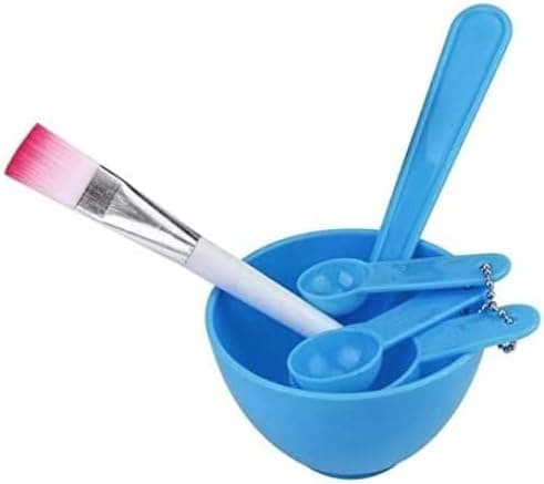4 in 1 DIY Facial Mask Mixing Bowl Brush Spoon Stick Brush Face Care Set Women Facial Beauty Professional Kits Tools (BLUE) on Amazon.ae - Price Tracker