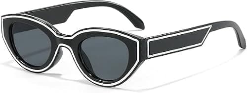 Azonee Retro Oval Sunglasses for Women Vintage 90s Cat Eye Sun Glasses Trendy Small Oval Cateye Line Shades on Amazon - Best Deal Finder