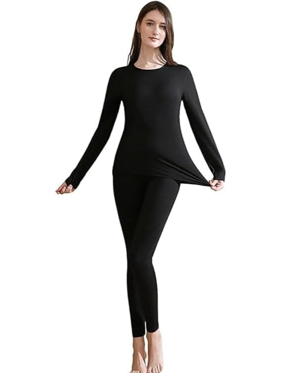 casme Women's Thermal Underwear Set Super Insulating Long Sleeve Top And Pants For Winter Cold Weather Indoor Outdoor Activities on Amazon.ae - Price Tracker
