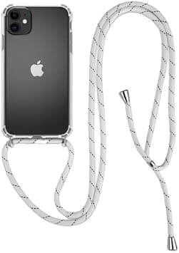 EDITOR iPhone 14 White and Black Crossbody Case Cell Phone Lanyard for around the shoulder, Phone Safety Adjustable Phone Strap, Best Smartphones Lanyard with Full Coverage Case (iPhone 14) على Amazon.ae - متتبع الأسعار