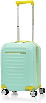 American Tourister Little Frontec Suitcase for Kids Cabin Size 45 cm / 16 inch, 4 Spinner Wheels, Hard Top, Polycarbonate, Aqua Yellow|Antimicrobial Lining|Multi-Stop Handle - 3 Years Global Warranty on Amazon.ae - Price Tracker