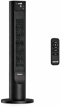 Nikai 36” Tower Fan with Copper Motor Oscillating Fan, 6-Speed, Touch Panel & Remote, LCD Display, 12-Hour Timer, Nature/Sleep Modes | Quiet Cooling for Home & Office | Black - NTOF3601DW على Amazon.ae - متتبع الأسعار
