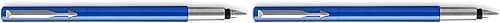 PARKER Vector Fountain Pen, Blue with Chrome Trim, Medium Nib, Blue Ink, Gift Box (Pack of 2) on Amazon.sa - Price Tracker
