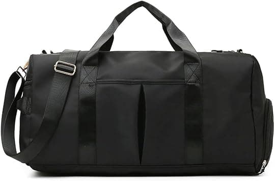 Small Gym Bag for Women and Men, Workout Bag for Sports and Weekend Getaway, Waterproof Dufflebag with Shoe and Wet Clothes Compartments, Black on Amazon - Best Deal Finder