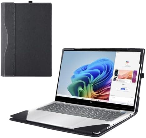 Gruattreay Cover Case Compatible with 14 inch HP OmniBook X Flip 14 (14-fk0001AU 14-fm0000TU) 2-in-1 Laptop PU Leather Detachable Notebook Sleeve Computer Bag Protective (Black) on Amazon.ae - Price Tracker