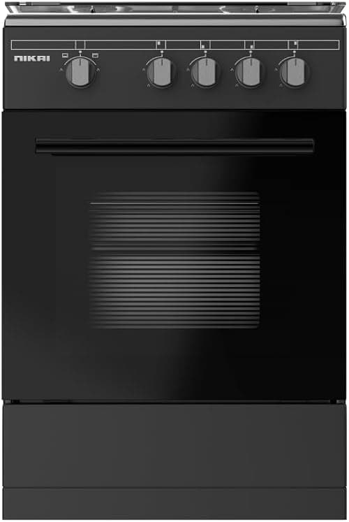 Nikai 50x50 Full Safety 4 Burner Gas Cooker, Oven And Grill Function, Free Standing Cooking Range, Manual Ignition System, Easy Cleaning, Robust Burners, Rapid Preheat, Made in Turkey, U3110NBFS Black على Amazon.ae - متتبع الأسعار