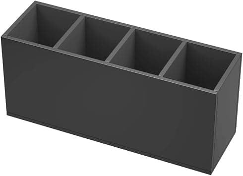 NIUBEE Acrylic Pen Holder 4 Compartments, Black Pencil Organizer Cup for Countertop Desk Accessory Storage (Black) على Amazon.ae - متتبع الأسعار