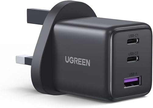 UGREEN Type-C Charger 30W for iPhone 17 Pro Max, GaN Fast Charge Adapter | 4-Security Protection,38% Smaller Than Original, 3 Ports Safe USB-C Charging Plug Compatible for Apple, Galaxy S26, iPad Air - Amazon.sa Price Tracker