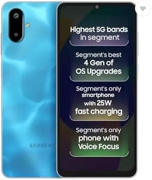 SAMSUNG Galaxy F06 5G (Bahama Blue, 128 GB) (4 GB RAM)| Dimensity 6300 Processor| 50MP Dual Camera | 8MP Front Camera | 5000mAh Battery | 25W Fast Charging | 90Hz Display | Dual Sim on Amazon.ae - Price Tracker