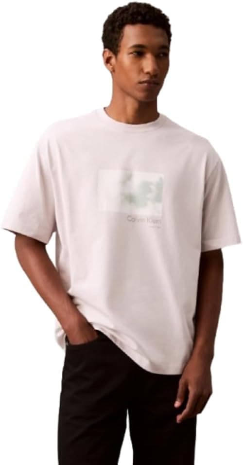 Calvin Klein mens Dusted Gradient Box Logo Crewneck T-shirt T-Shirt (pack of 1) on Amazon.ae - Price Tracker