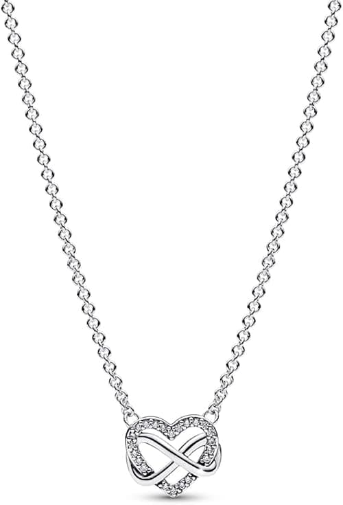 'Pandora Sparkling Infinity Heart Collier Necklace - 3 Adjustable Lengths - Stunning Jewelry for Women - Sterling Silver with Clear Cubic Zirconia - Gift for Her - 19.7''' on Amazon - Best Deal Finder