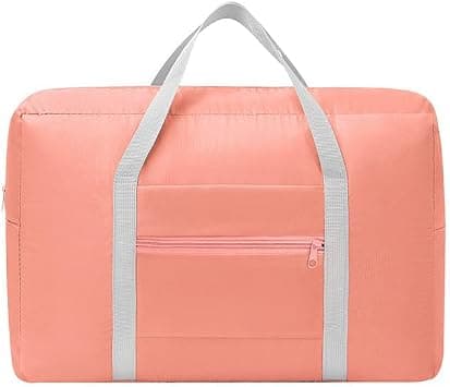 Azonee Foldable Travel Duffel Bag for Men & Women, Water-Resistant Nylon Weekender Bag, Lightweight Carry-On Gym Tote with Luggage Strap, for Airport, Sports, Beach Overnight Trips (Pink) on Amazon - Best Deal Finder