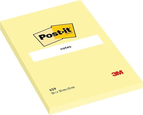 Post-it Notes Canary Yellow 659 4 x 6 in (101 x 152 mm), 100 sheets/pad | Yellow Color | Sticky Notes | For Note Taking, To Do Lists and Reminders | Clean Removal | No damage | Recyclable on Amazon - Best Deal Finder