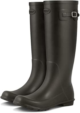 Women's Wide Calf Wellington Rain Boots, Adjustable Waterproof Natural Rubber Tall Boots, Non-Slip Sole for Gardening, Dog Walking & Outdoor Wet Weather on Amazon.ae - Price Tracker