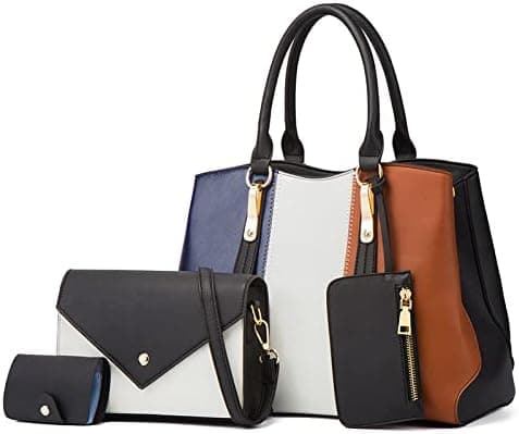 Satchel Purses and Handbags,4PCS Women Fashion Handbags, Fashion PU Purses Wallet Tote Shoulder Bag Casual Crossbody Bags,Top Handle Satchel Purse Set for School Work Travel Shopping Bags for Women on Amazon.ae - Price Tracker