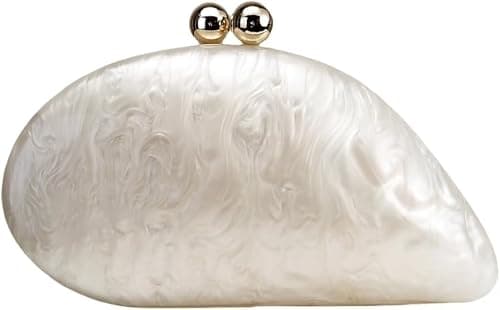 Seashell Luxury Evening Clutch Bag, Acrylic Chain Shoulder Bag for Women, Glitter Marble Trendy Purse Handbag for Wedding Party Prom on Amazon.ae - Price Tracker