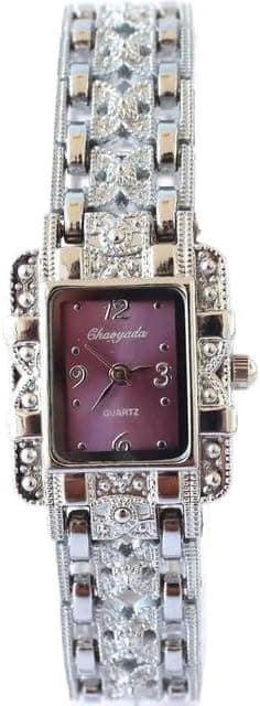 Watches - Women Watch Rectangle Dial Silver Stainless Steel Crystal Watches Fashion Quartz For Women ladies major Relojses Relojses on Amazon.ae - Price Tracker