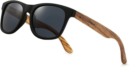 Retro Wood Polarized Sunglasses - Cool Style Matte Finish Frame with Wooden Temple for Men and Women Perfect Gifts on Amazon.ae - Price Tracker