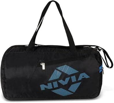 NIVIA Deflate 2.0 Polyester Gym Bag/Unisex Bags/Adjustable Shoulder for Men/Duffle Bags for Men/Carry Accessories/Fitness Bag/Sports &Travel/Kit (Black/Blue) on Amazon.ae - Price Tracker