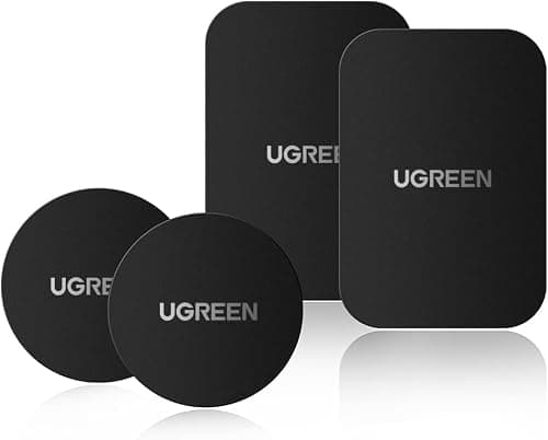 UGREEN Metal Plate Magnetic Patch Sticker(4 Pack), Universal Conversion Kit Pad Thin for Phone Case Fit for iPhone 16/15/14/13/12/11/X Series, Samsung S25/24/23/22/21/20, Black 2 Round 2 Rectangle على Amazon.ae - متتبع الأسعار