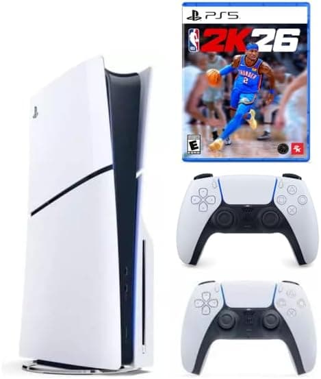Sony PlayStation 5 Slim Disc with Extra Dualsense White Controller and NBA 2K26 - International Version على أمازون - دليلك لأفضل العروض