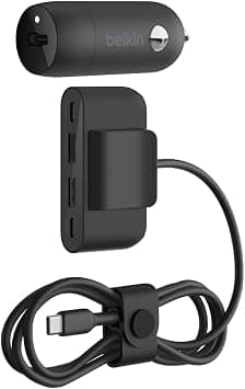 Belkin Boost↑Charge™ 30W Fast Car Charger, Compact Design w/USB-C Power Delivery Port, 4-Port USB Power Extender, Universal Compatibility for iPhone 14, Galaxy S23, Note Series, and More - Black | USB-C Power Delivery, universal compatibility, for iPhone 16, Galaxy S25, Note series, Nintendo Switch 2 على Amazon.ae - متتبع الأسعار