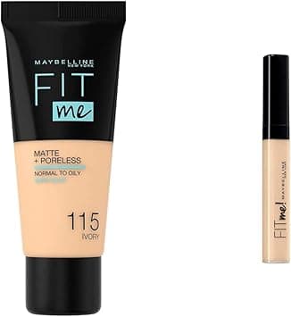 Maybelline New York Fit Me Matte and Poreless Foundation 115 Ivory & Fit Me Concealer 15 Fair on Amazon.ae - Price Tracker