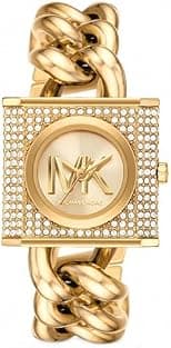 Michael Kors Chain Lock Watch for Women, Quartz Movement with Stainless steel or Leather strap - متتبع أسعار Amazon.sa