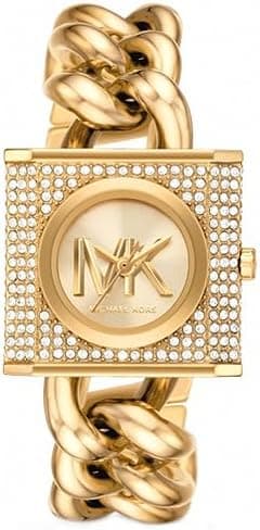 Michael Kors Chain Lock Watch for Women, Quartz Movement with Stainless steel or Leather strap - متتبع أسعار Amazon.sa