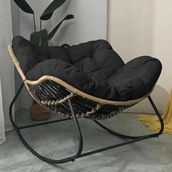 Oversized Outdoor Rocking Chair – Comfy Green Velvet Cushion Egg Chair with Stainless Steel & Metal Legs Perfect for Patio & Garden Relaxation على Amazon.ae - متتبع الأسعار