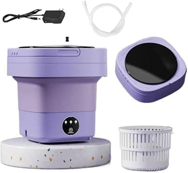 Portable Mini Washing Machine with Dryer, 8kg Capacity, 3 Wash Modes, efficient small load washing (purole) on Amazon.ae - Price Tracker