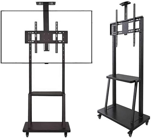 Mobile TV Stand Cart,Height Adjustable with Lockable Casters Rolling TV Stand,32”-75” Floor TV Mount Stand,2 Tier AV Shelves for Large Flat Panel LED Screen,Max VESA 600x480mm(Model 17) on Amazon.ae - Price Tracker