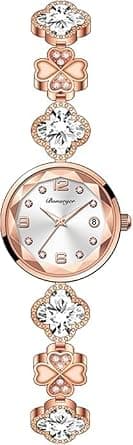 YOOJ® Vintage Gold Watch for Women, Hollow Four Leaf Chain Wrist Watches, Dainty Ladies Dress Quartz Watch, Waterproof Luxury Gift on Amazon.ae - Price Tracker