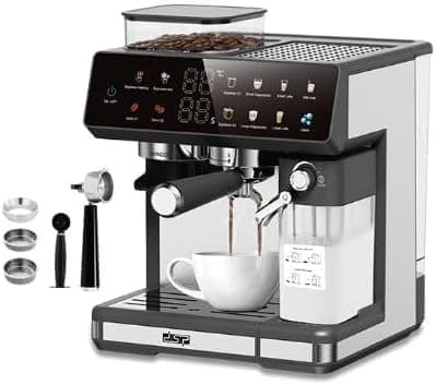 DSP KA3146 3-in-1 Espresso Coffee Machine | 20 Bar Pressure | Built-in Grinder, Milk Frother, 500ml Milk Tank | Touchscreen Control | Bean to Cup Coffee Maker on Amazon.ae - Price Tracker