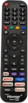 BURAQ Hisense Remote Control for All Hisense TVs with Netflix, Prime Video, YouTube Smart Short Key Buttons - متتبع أسعار Amazon.sa
