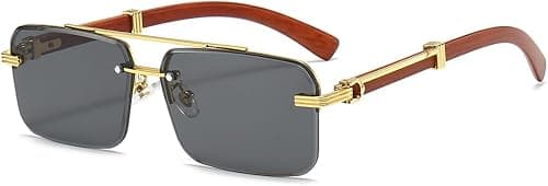 Gleyemor Mens Sunglasses Fashion Rimless Rectangle Sunglasses Square Frameless Sunglasses for Men on Amazon - Best Deal Finder