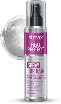 Streax Heat Protection Spray for Hair -100 Ml, Hair Styling Spray for Women & Men | Heat Protectant Spray for hair Upto 250°C & 2X Less Hair Breakage I Frizz Free & helps in Damage Control I Enriched on Amazon.ae - Price Tracker