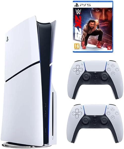 Sony PlayStation 5 Slim Disc with Extra Dualsense White Controller + WWE 2K25 -International Version on Amazon.ae - Price Tracker