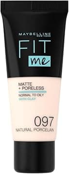 Maybelline Fit Me Foundation, Matte & Poreless, Full Coverage Blendable Normal To Oily Skin, 097 Natural Porcelain on Amazon.ae - Price Tracker