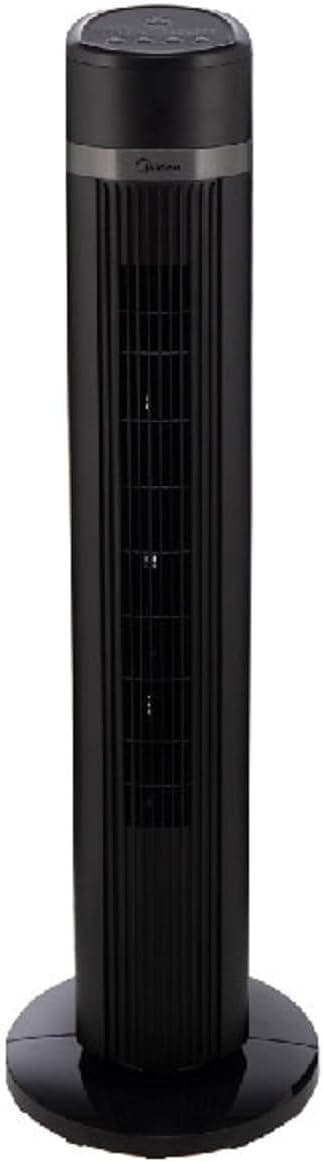 Midea Tower Fan with Multifunction Remote Control, 3 Wind modes-Natural | Slumberous & Normal, 5 Speed Level, Oscillation function, 9 Hours Timer Perfectly Suitable for Home or Office - MFZ-100R0BPK on Amazon.ae - Price Tracker