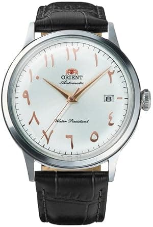 Orient Bambino Arabic Automatic Mechanical Watch, White Arabic Dial, Black Leather Strap, 40.5mm, Date, RA-AC0038S on Amazon.ae - Price Tracker