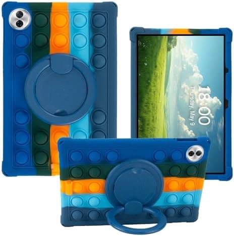 Gruattreay Case Compatible with Honor Pad 10 12.1 inch (HEY3-W00/W10) 2025 Kids Soft Silicon Shell with 360 Rotating Ring Shockproof Ajustable Stand Precise Cover (Color Dark Blue) على Amazon.ae - متتبع الأسعار