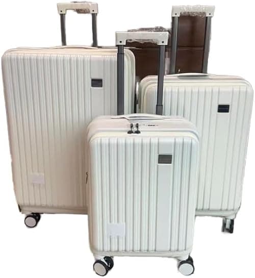 Luggage Set, 3-Piece ABS and PC, Grey, TSA-Compatible Lock, Waterproof, Lightweight, 20-24-28 Inches (White) على Amazon.ae - متتبع الأسعار