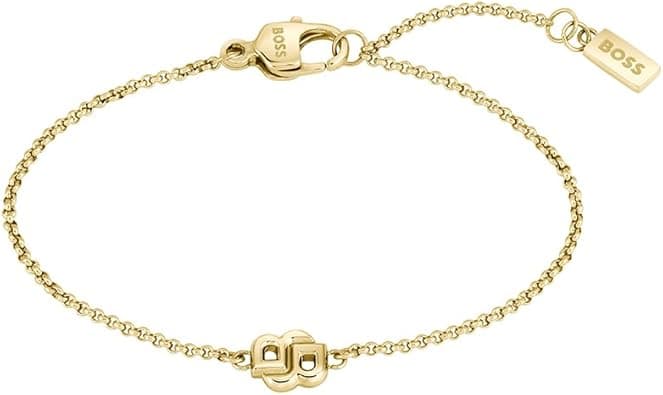BOSS Double B Petit Womens Ionic Plated Thin Gold Steel Bracelet on Amazon.ae - Price Tracker